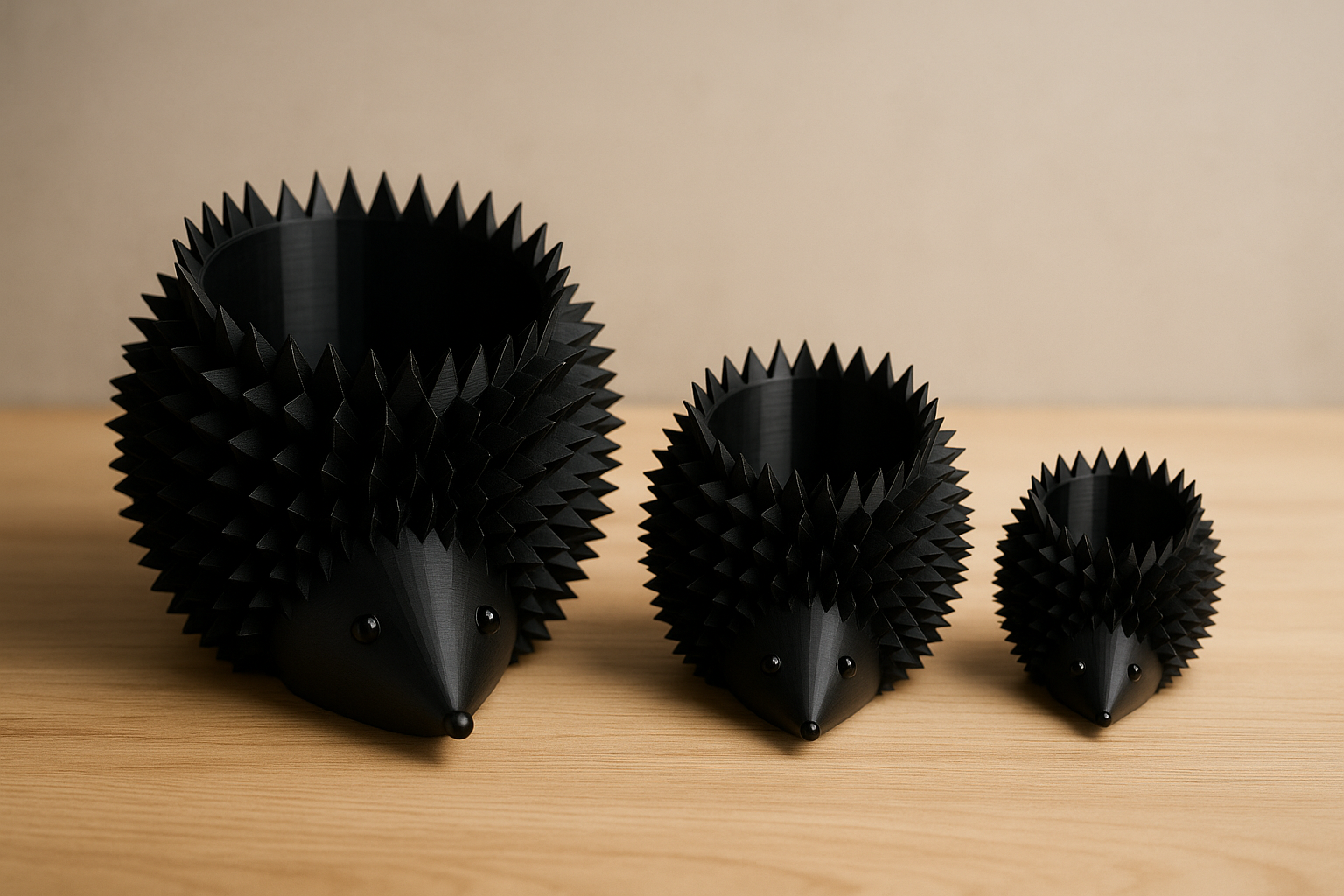 3D Printed Hedgehog Planter: Geometric Succulent Pot, Desk Organizer