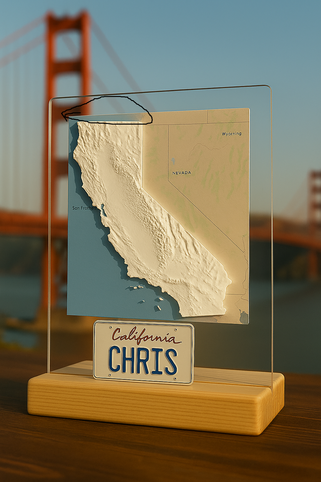 California 3D Wooden Map Wall Art: Custom Topographic Relief