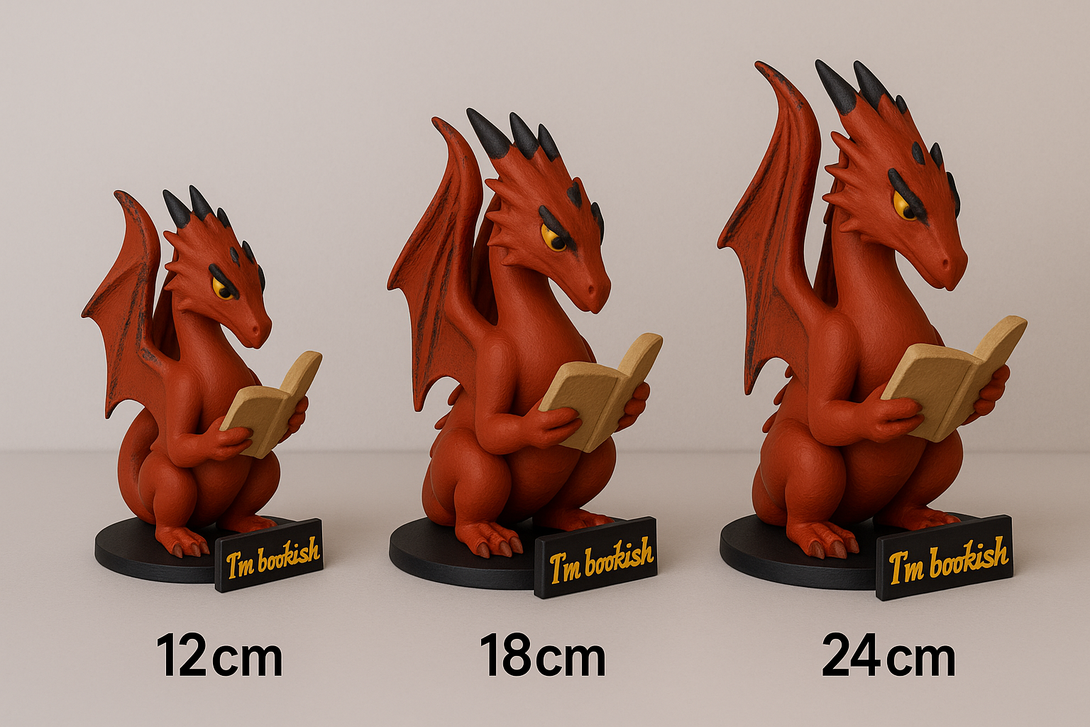 Personalized Reading Dragon Figurine: Fantasy Bookshelf Decor