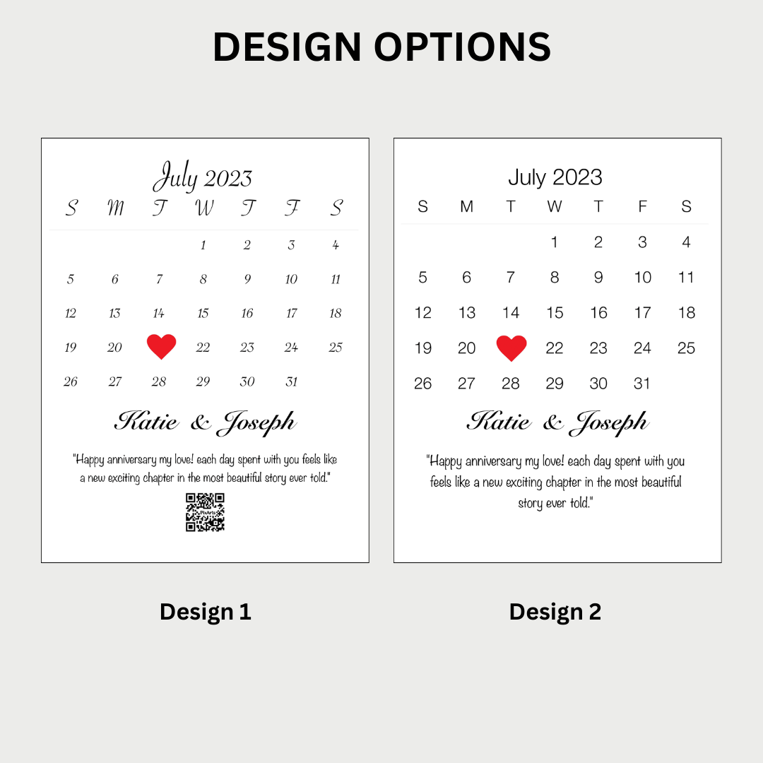 Calendar Anniversary Acrylic Plaque Gift