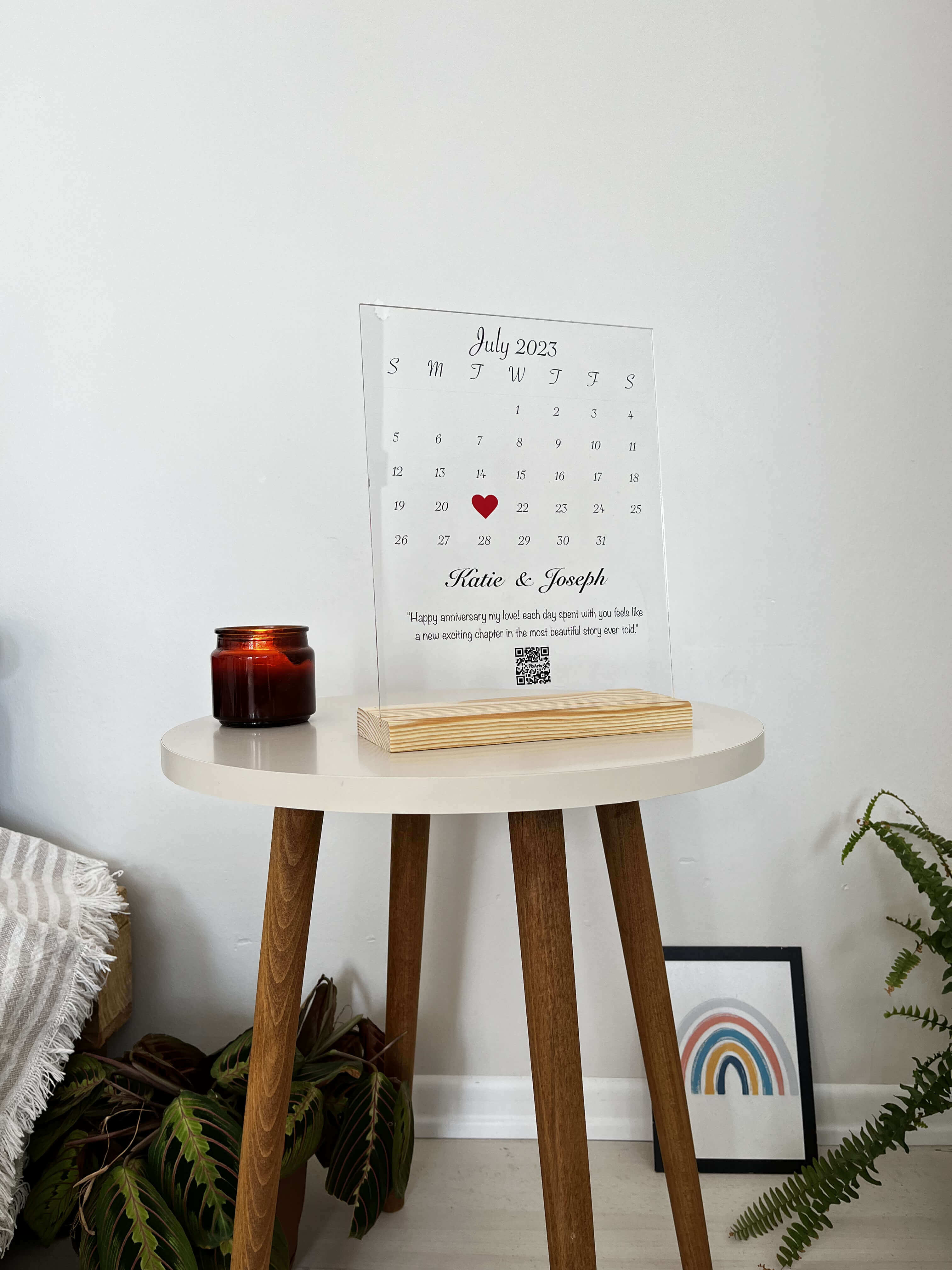 Calendar Anniversary Acrylic Plaque Gift
