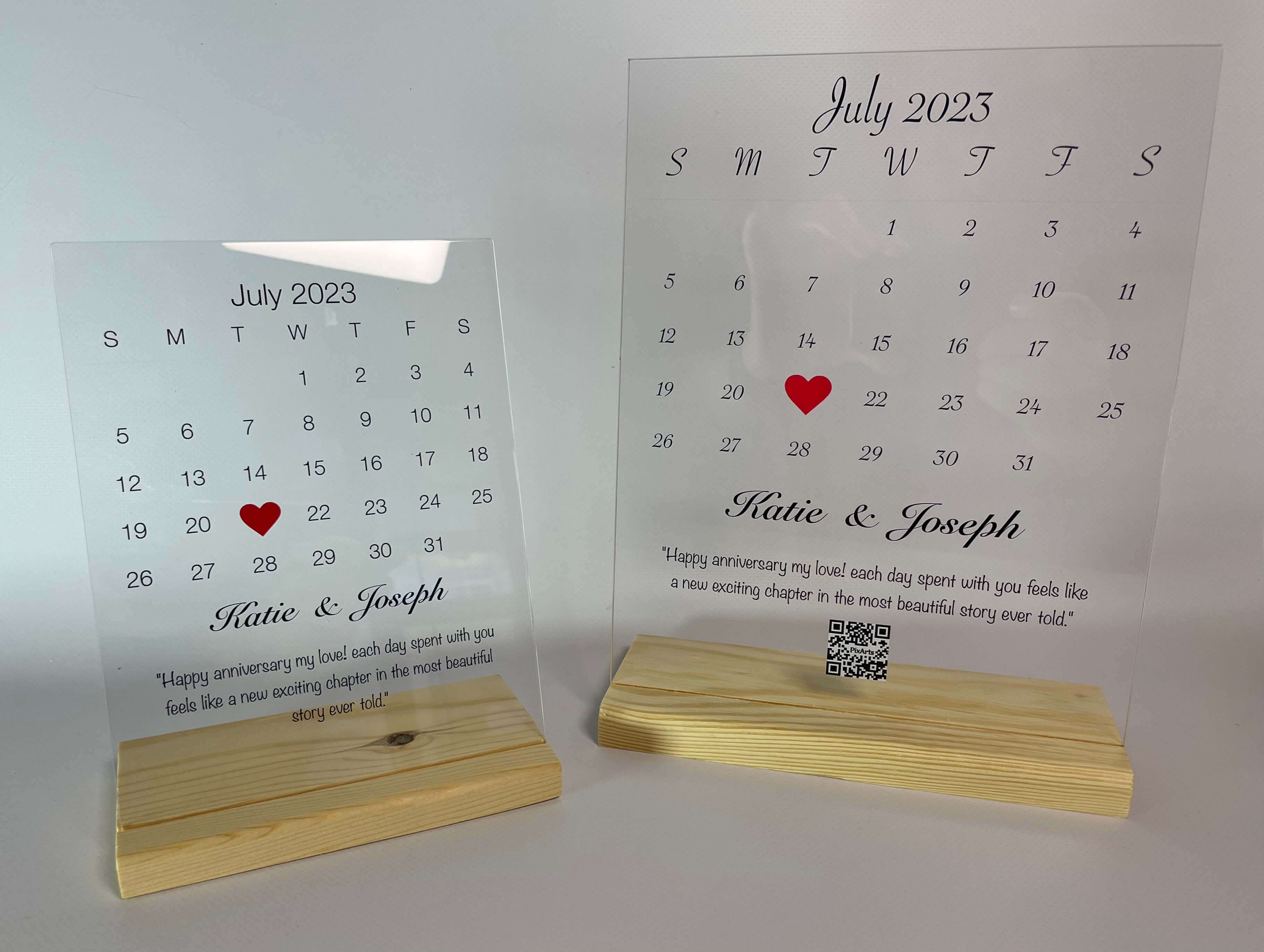 Calendar Anniversary Acrylic Plaque Gift