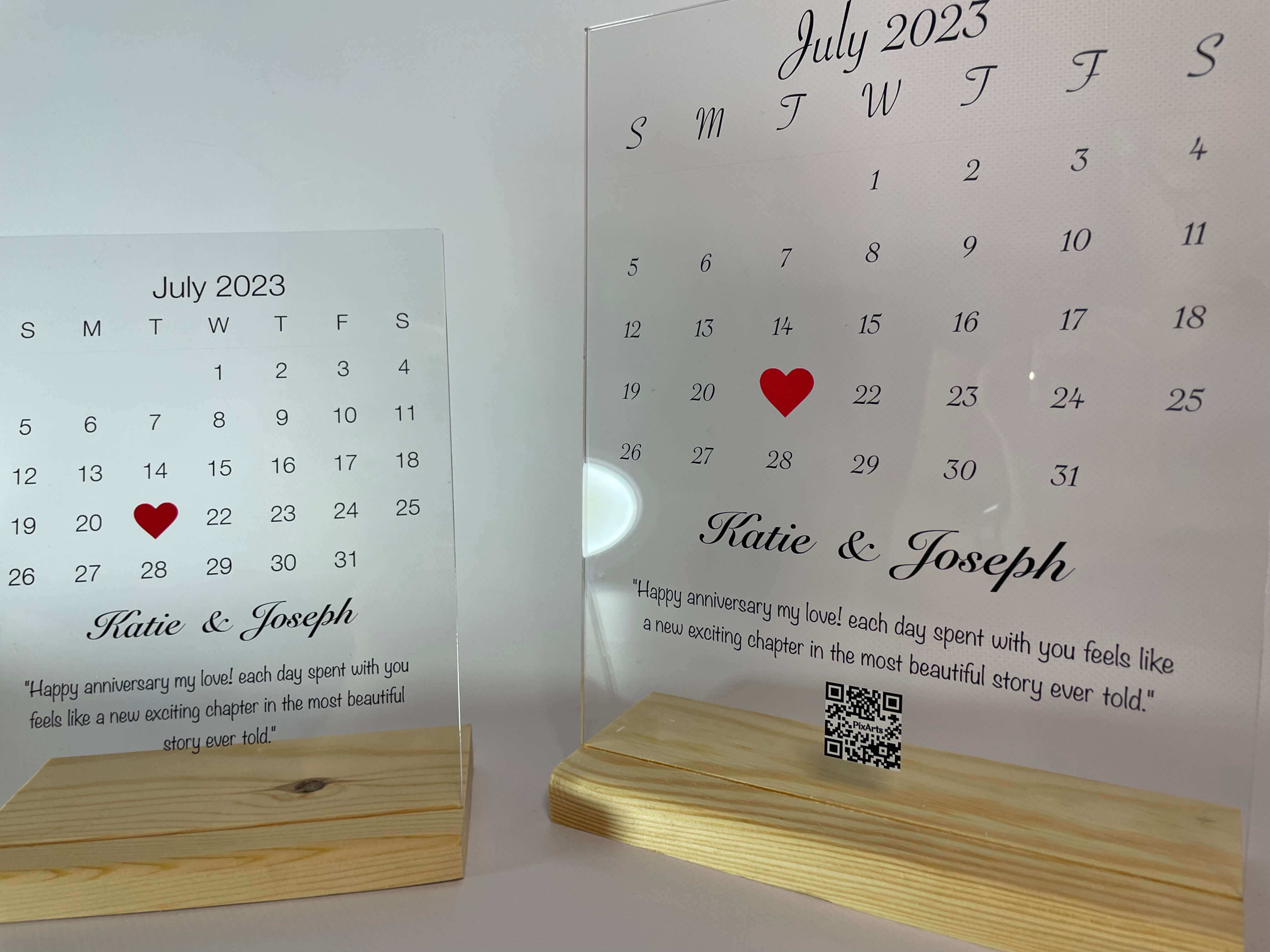 Calendar Anniversary Acrylic Plaque Gift