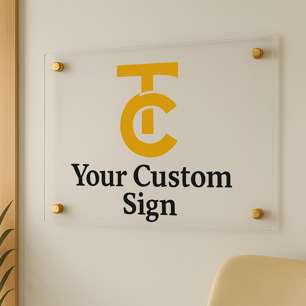 Custom Acrylic Office Sign – Business Logo Wall Plaque