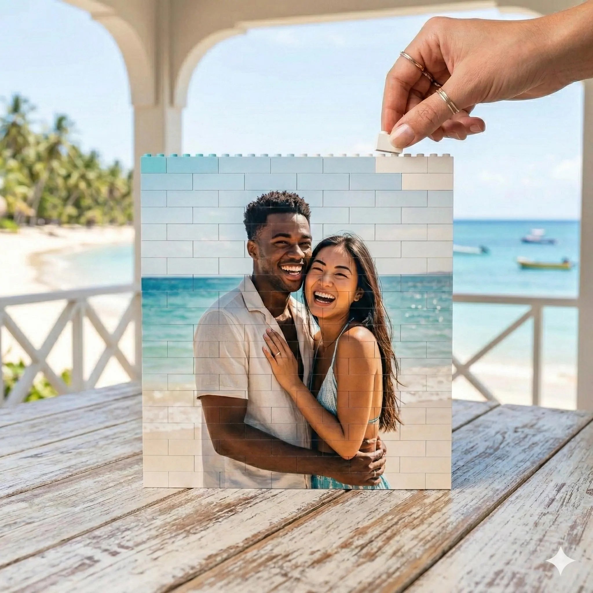 Custom photo building brick puzzle product view