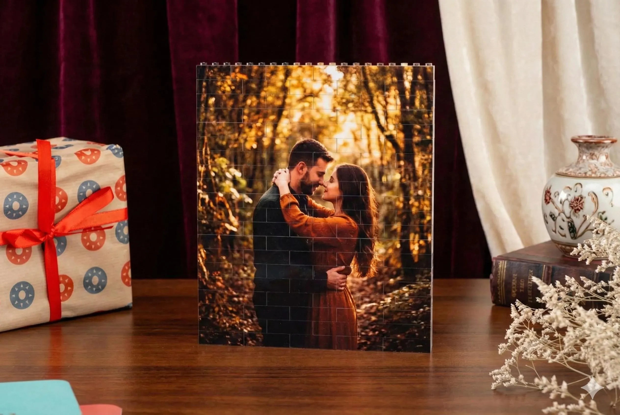 Personalized building brick picture gift