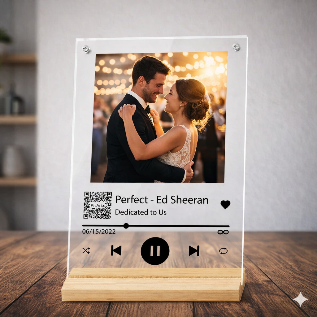 Custom wedding song acrylic plaque example