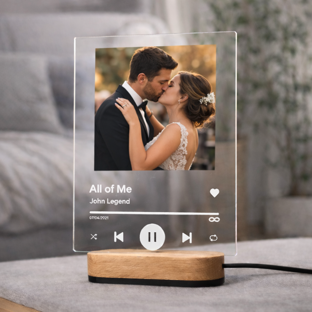 Custom photo and song acrylic keepsake