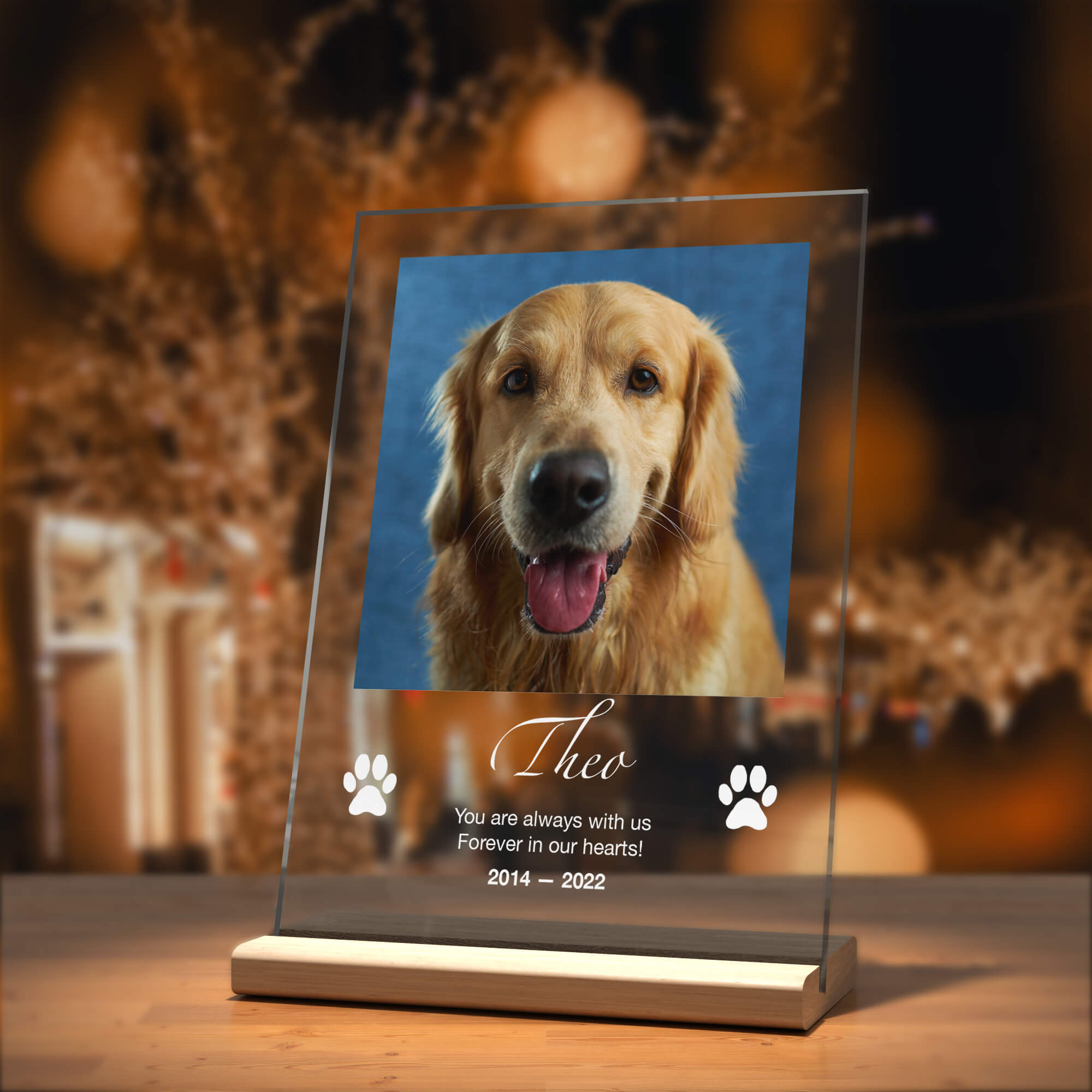 Pet Memorial Custom Portrait Acrylic Plaque Gift