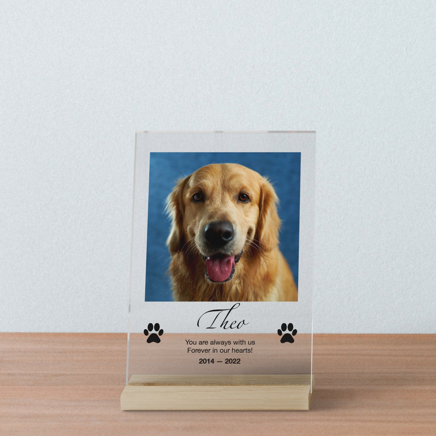 Pet Memorial Custom Portrait Acrylic Plaque Gift