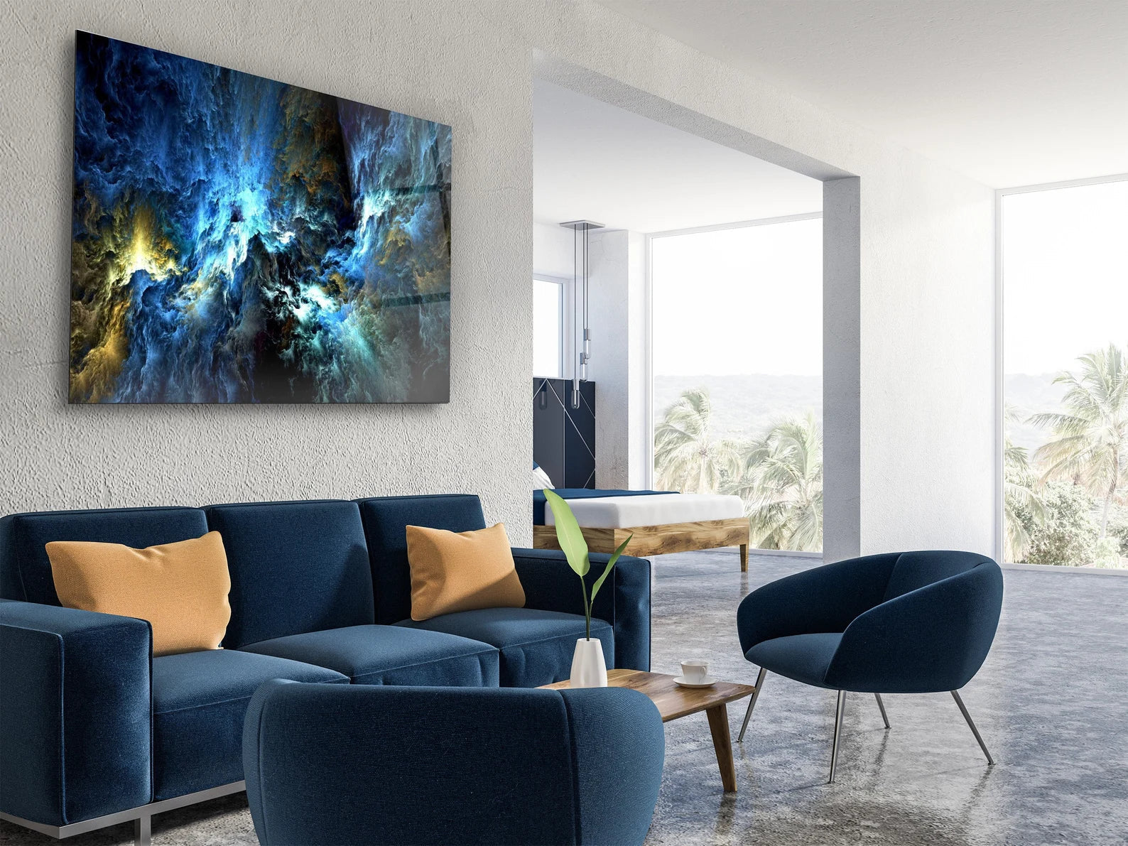 Mystic Sky Glass Wall Art Decor Large Printing Abstract