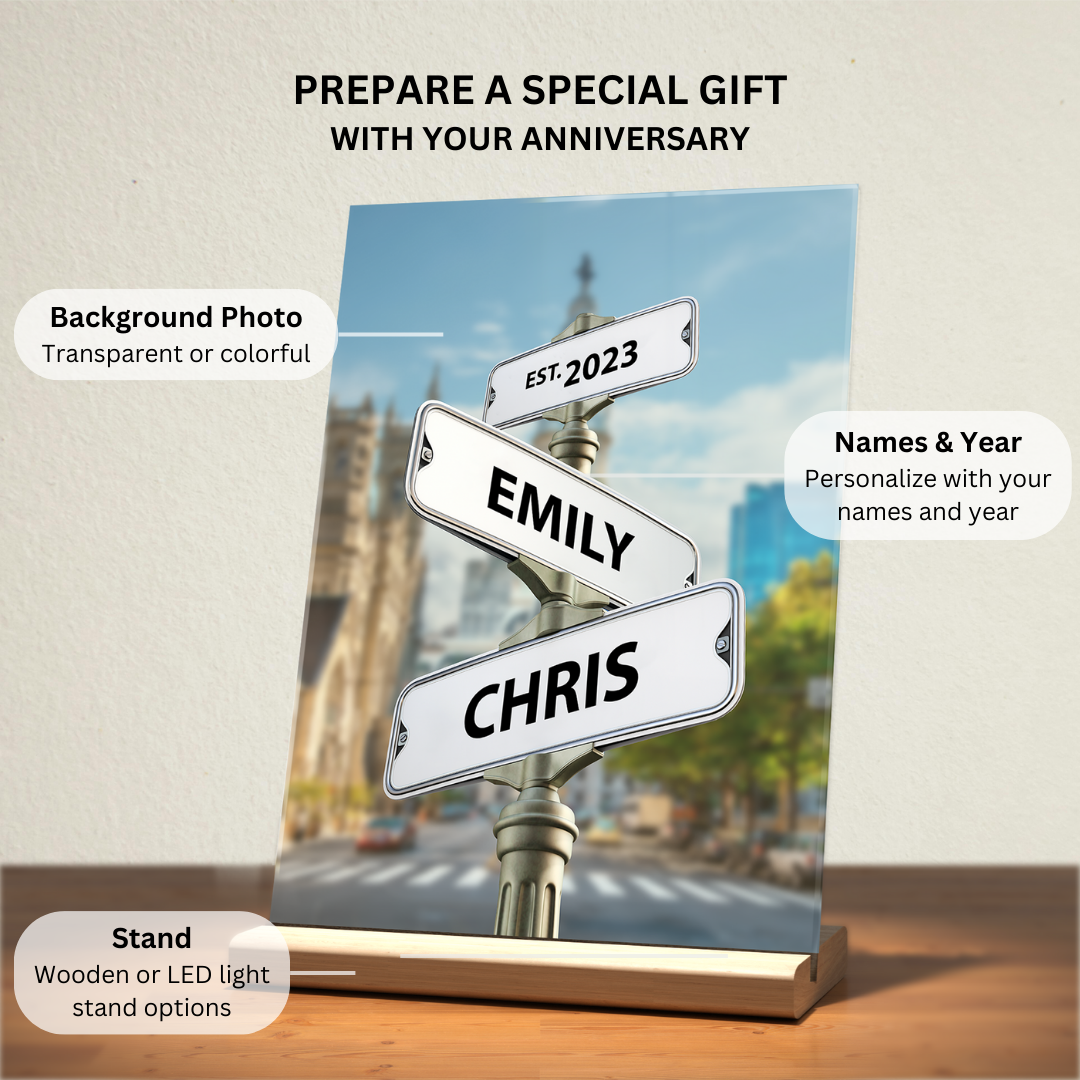 Street Sign Acrylic Plaque Gift