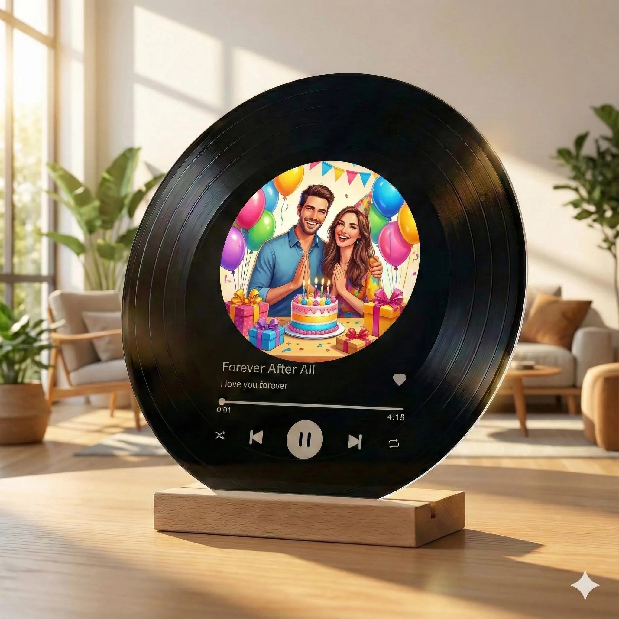 Custom song photo record plaque product view