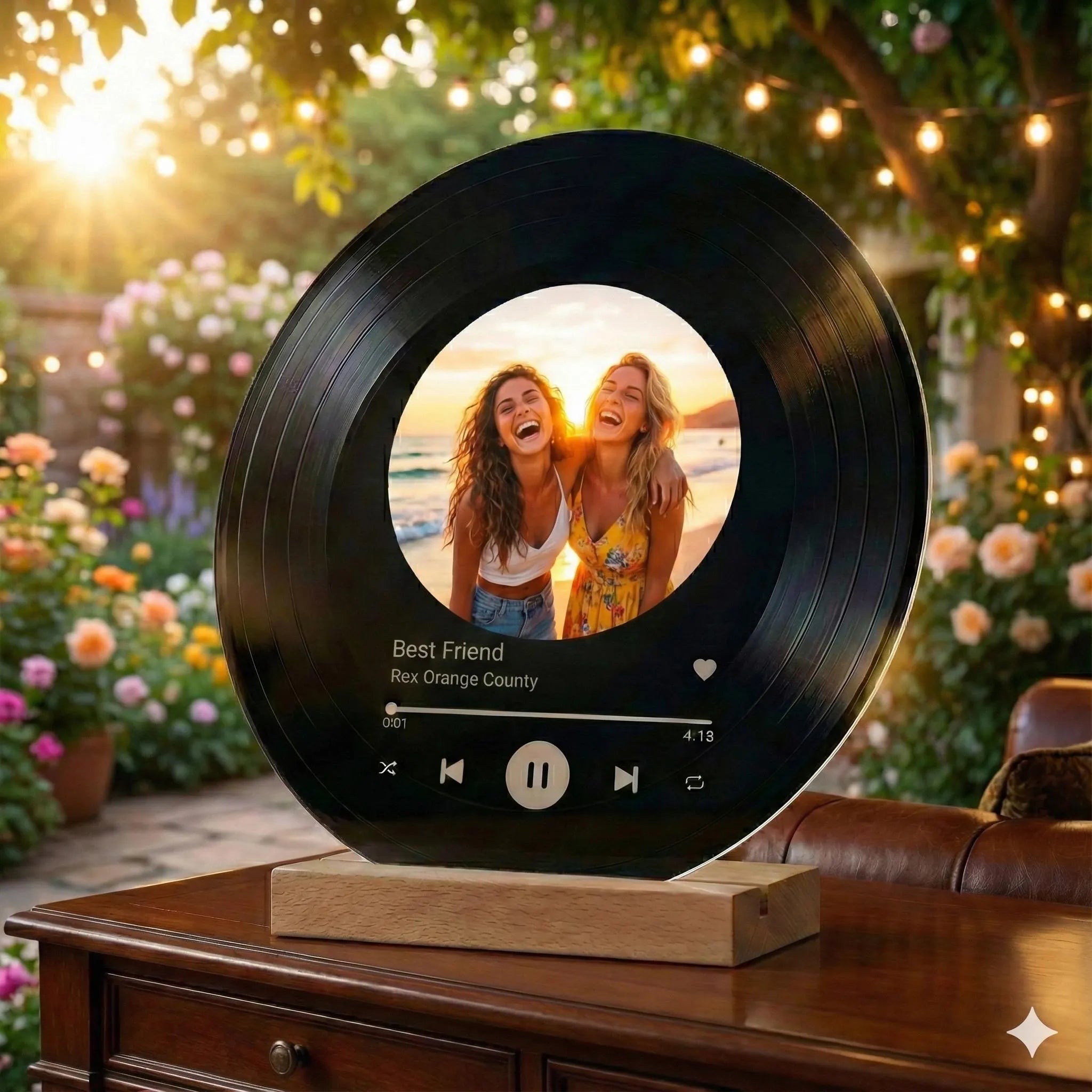 Custom music and photo plaque product view