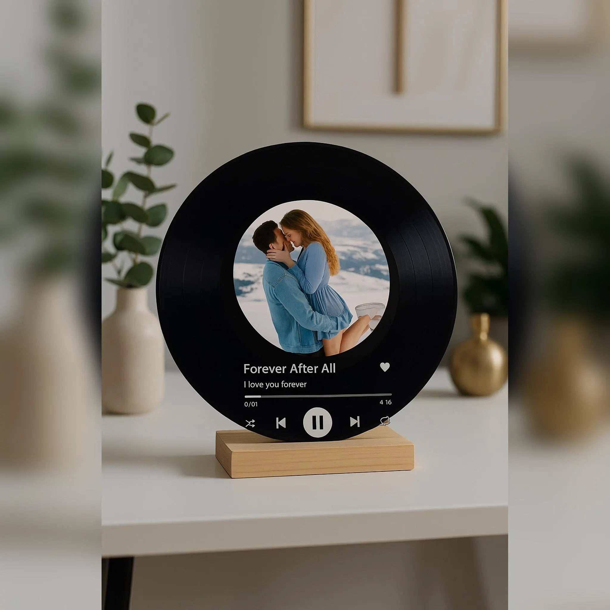 Personalized music record plaque detail