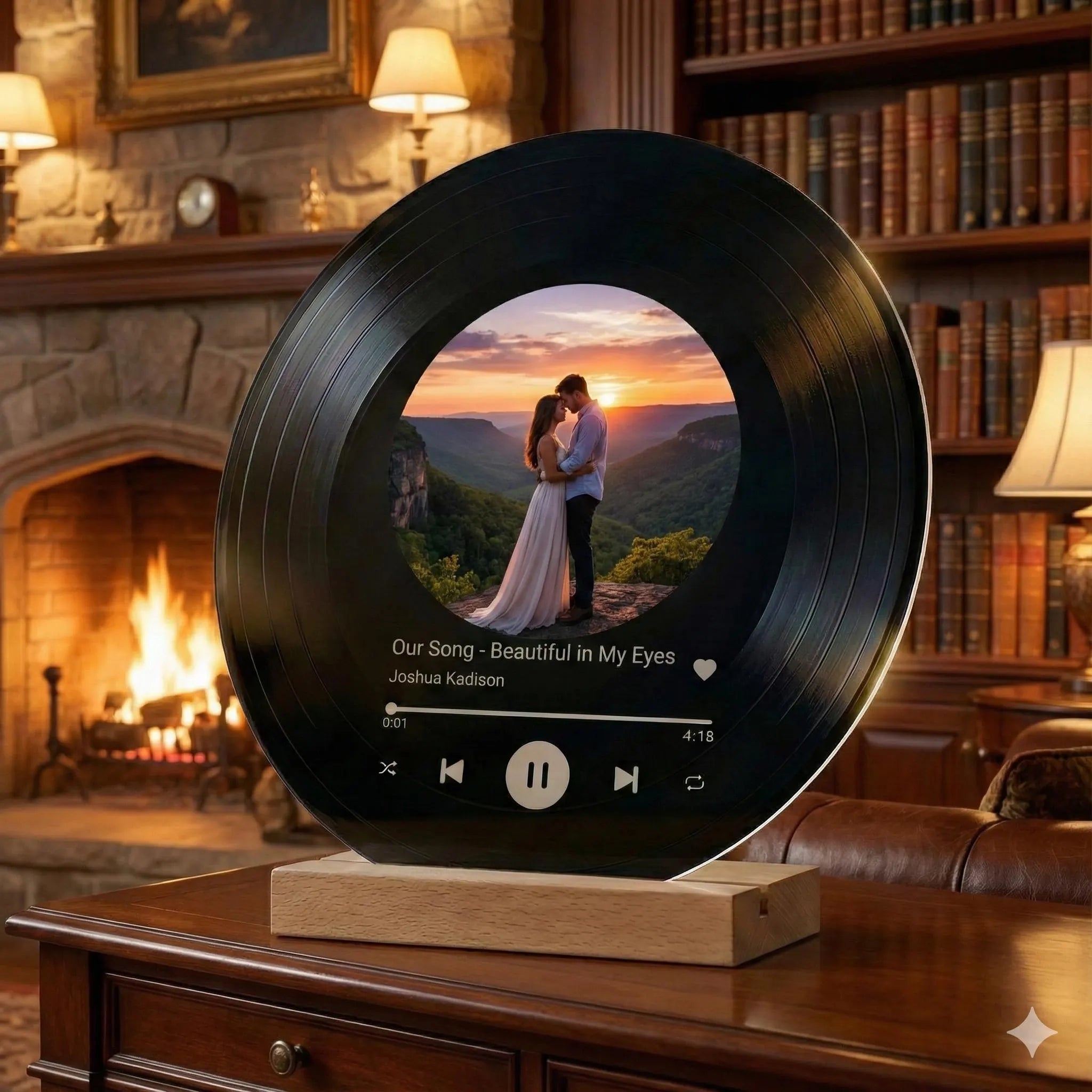 Custom vinyl style music plaque example