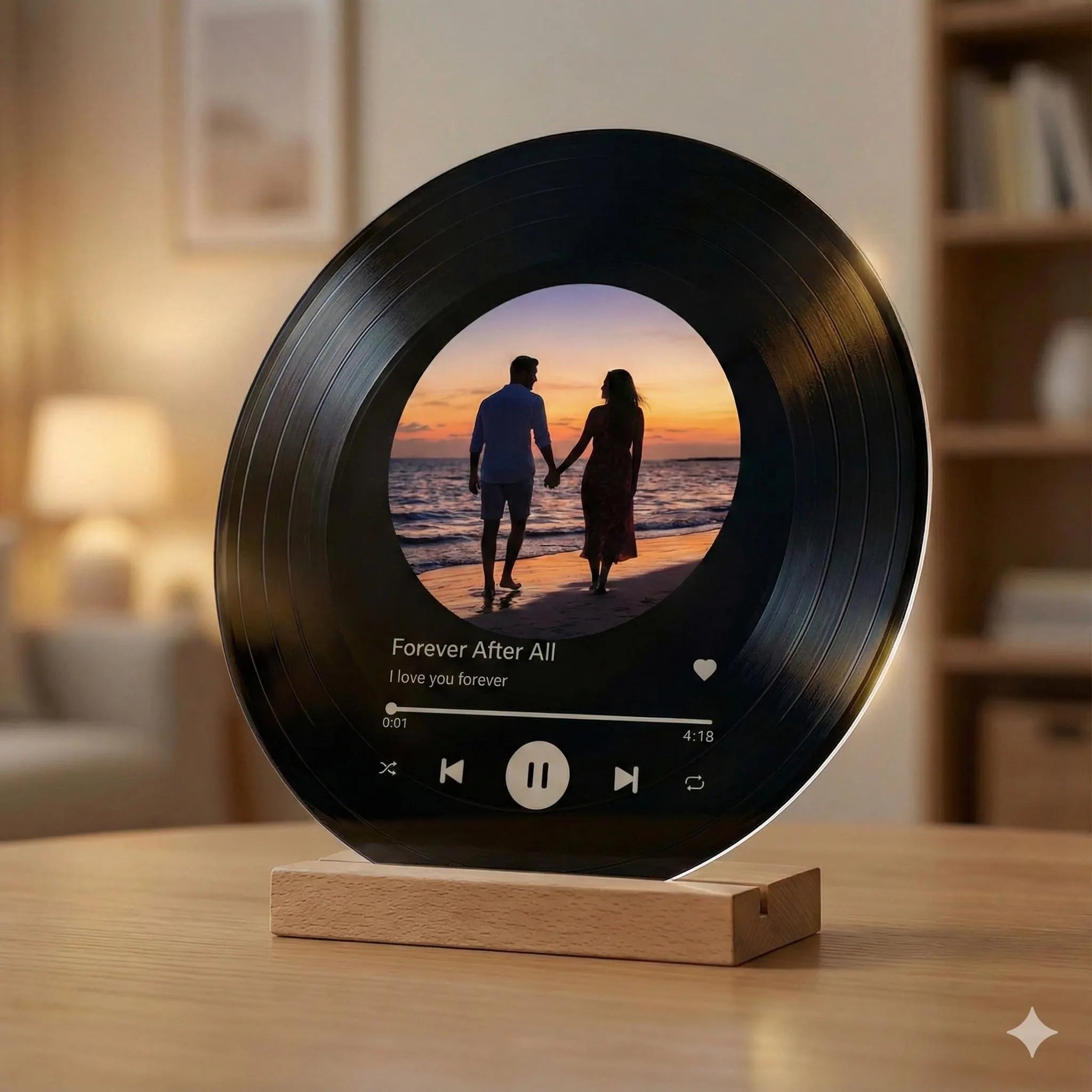 Custom vinyl song keepsake display