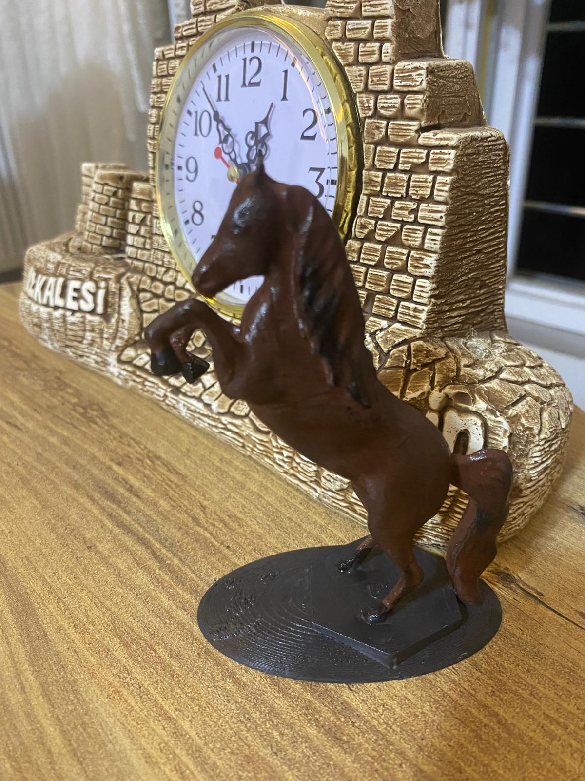 Rearing Stallion Figurine: Custom 3D Printed Horse Desk Ornament