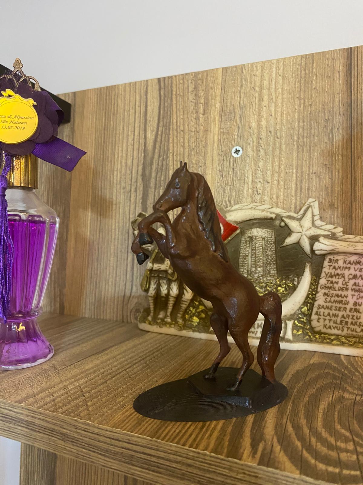 Rearing Stallion Figurine: Custom 3D Printed Horse Desk Ornament