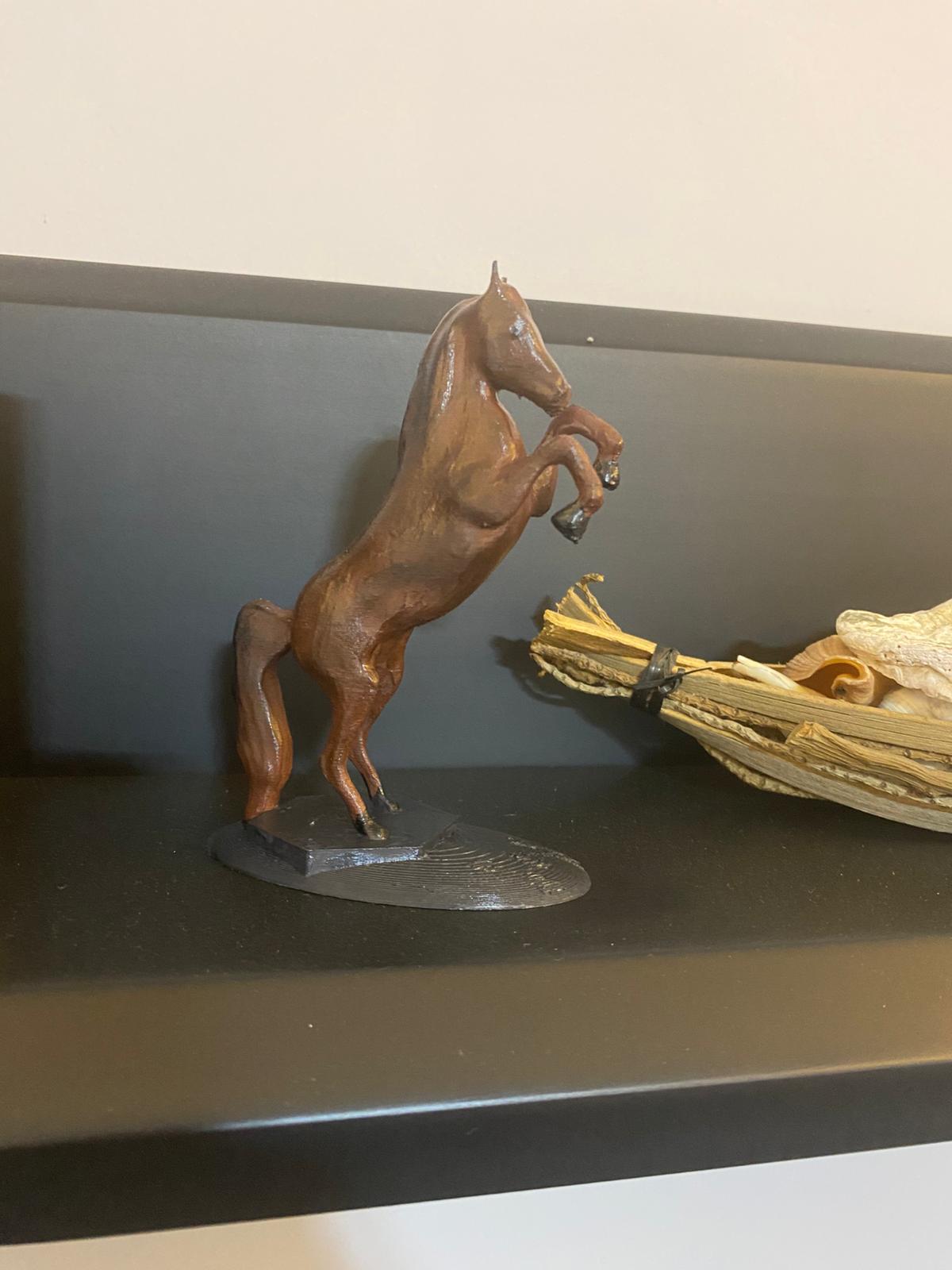 Rearing Stallion Figurine: Custom 3D Printed Horse Desk Ornament