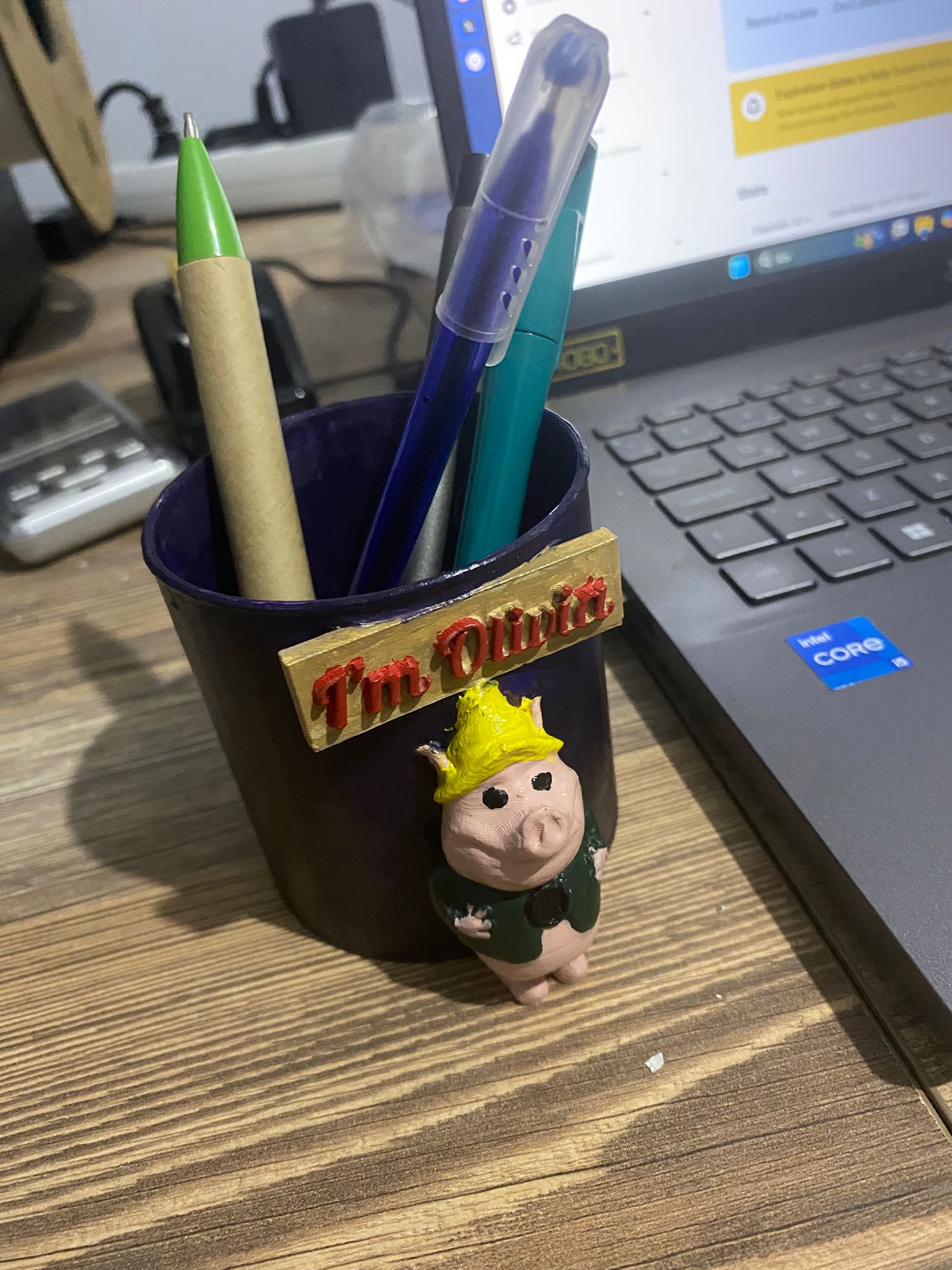 Personalized Name Pen Holder: 3D Printed Animal Desk Organizer