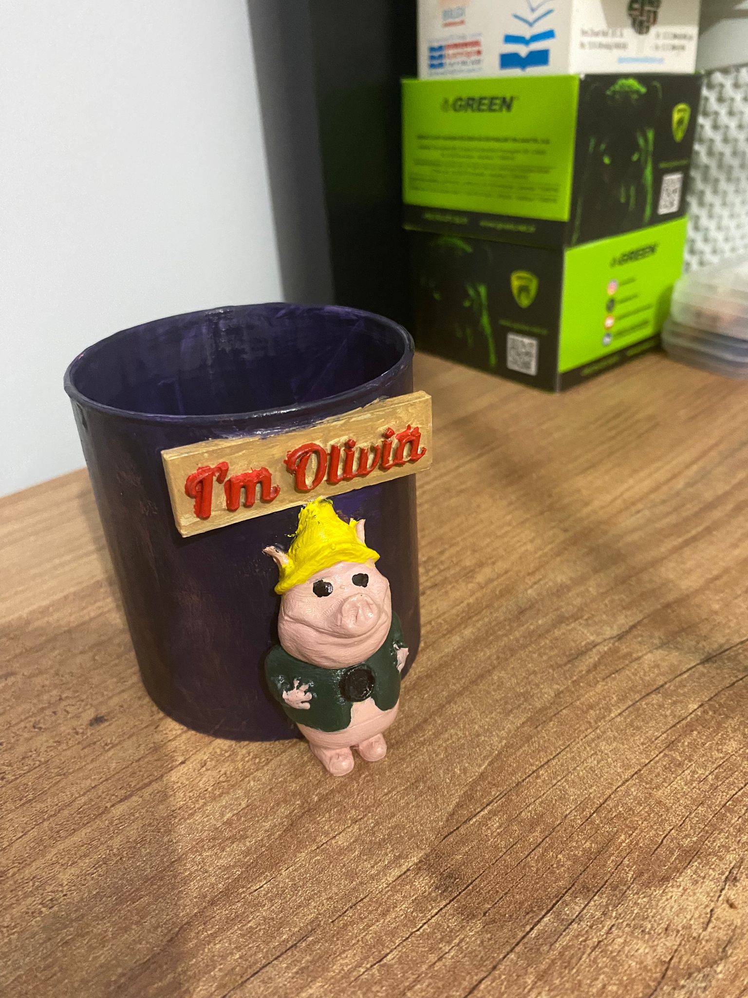 Personalized Name Pen Holder: 3D Printed Animal Desk Organizer