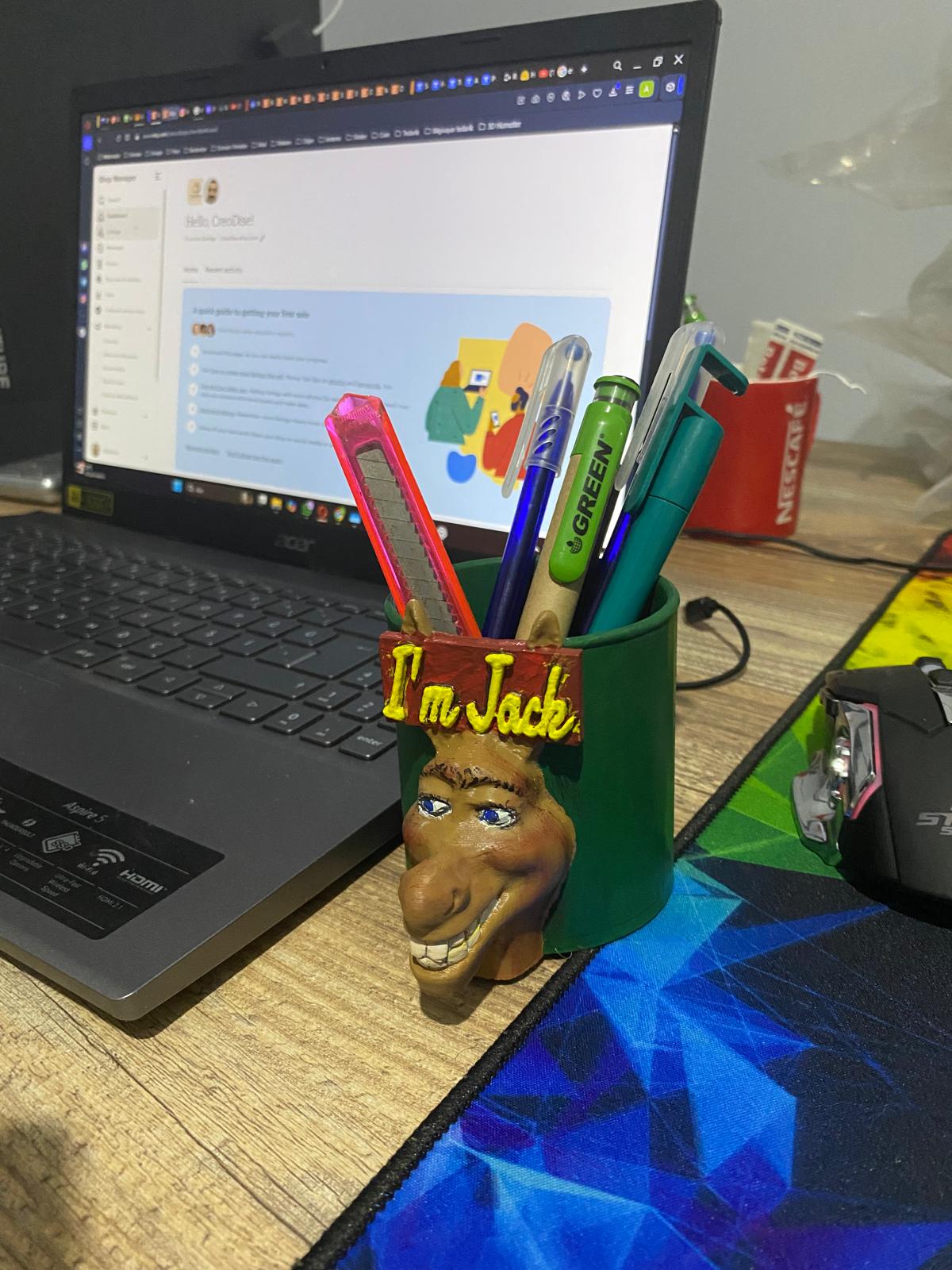 Funny Donkey Pen Holder: 3D Printed Desk Organizer & Plant Pot