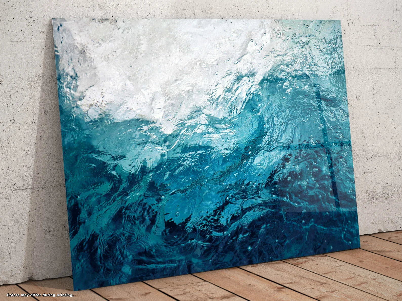 Waves Glass Wall Art Ocean Tempered Large Housewarming Gift Decor
