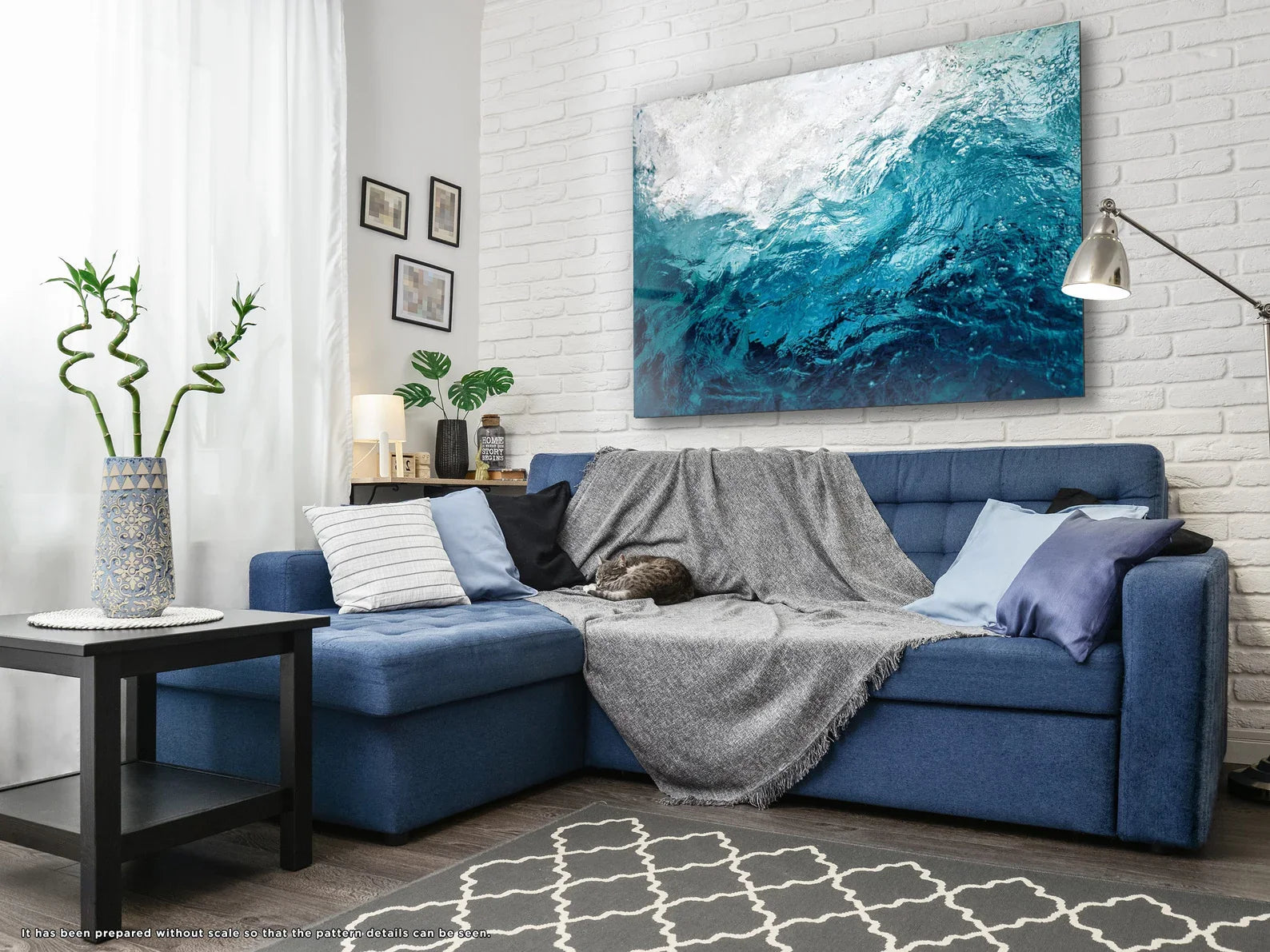 Waves Glass Wall Art Ocean Tempered Large Housewarming Gift Decor