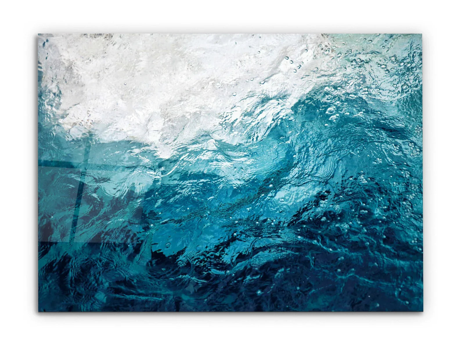 Waves Glass Wall Art Ocean Tempered Large Housewarming Gift Decor