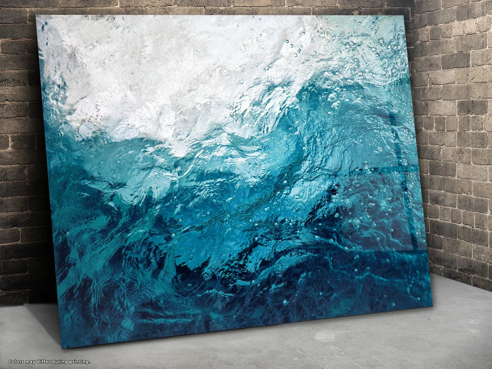 Waves Glass Wall Art Ocean Tempered Large Housewarming Gift Decor