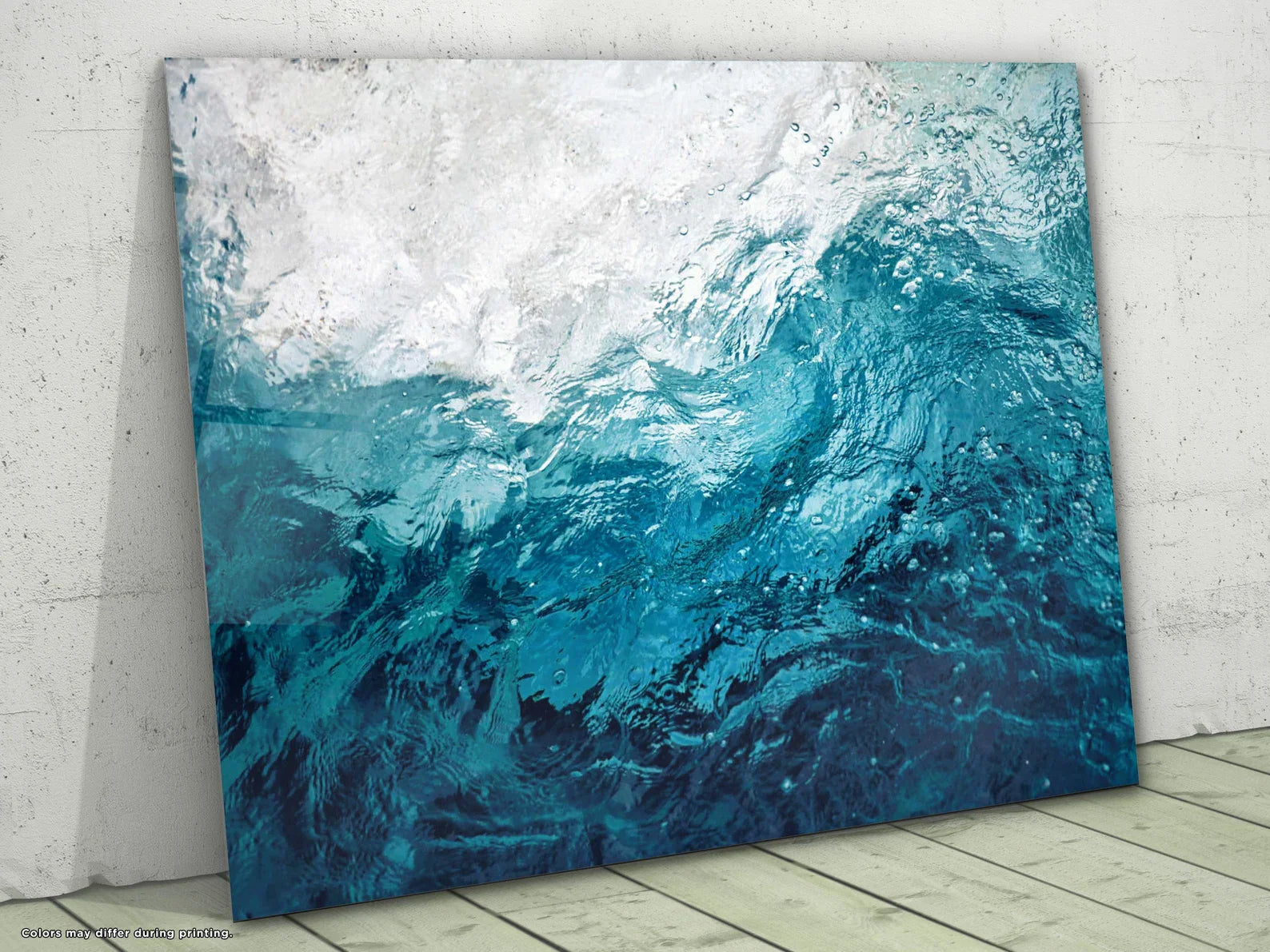 Waves Glass Wall Art Ocean Tempered Large Housewarming Gift Decor