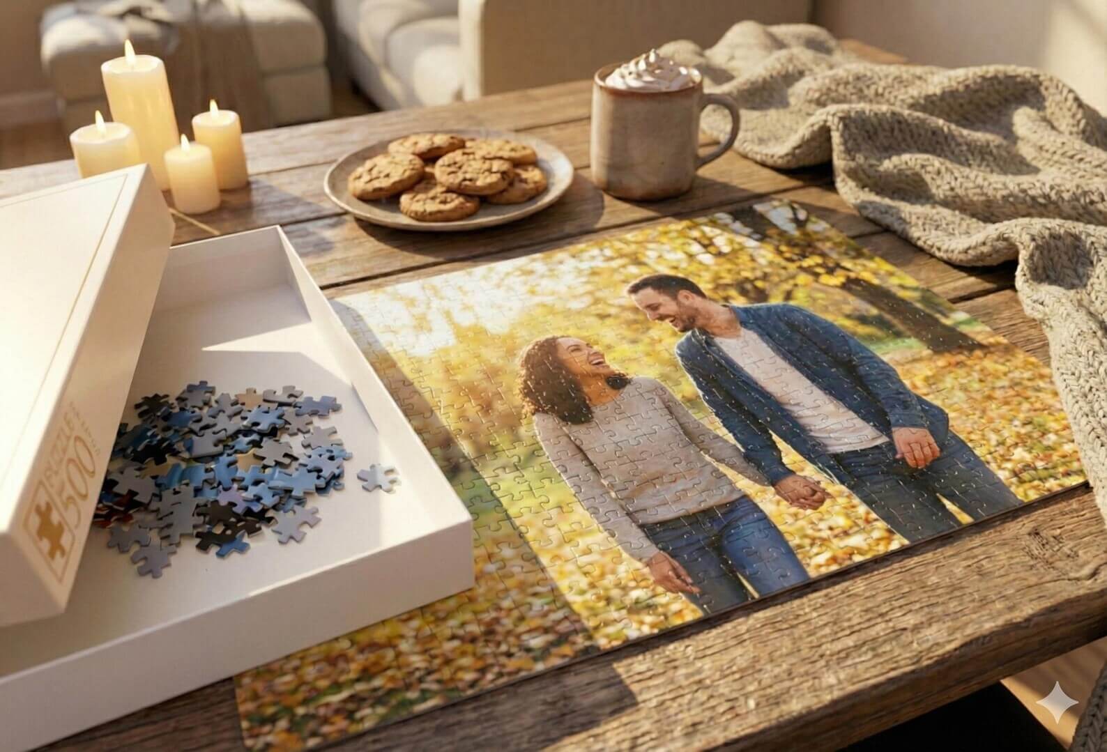 Custom Photo Jigsaw Puzzle | Personalized Picture Puzzle Gift for Family, Couples, Birthday, Anniversary