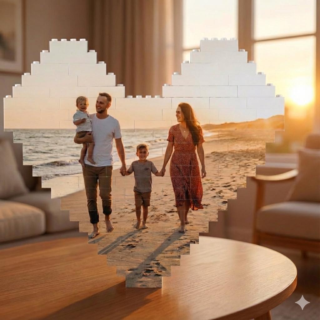Custom heart photo building block puzzle example