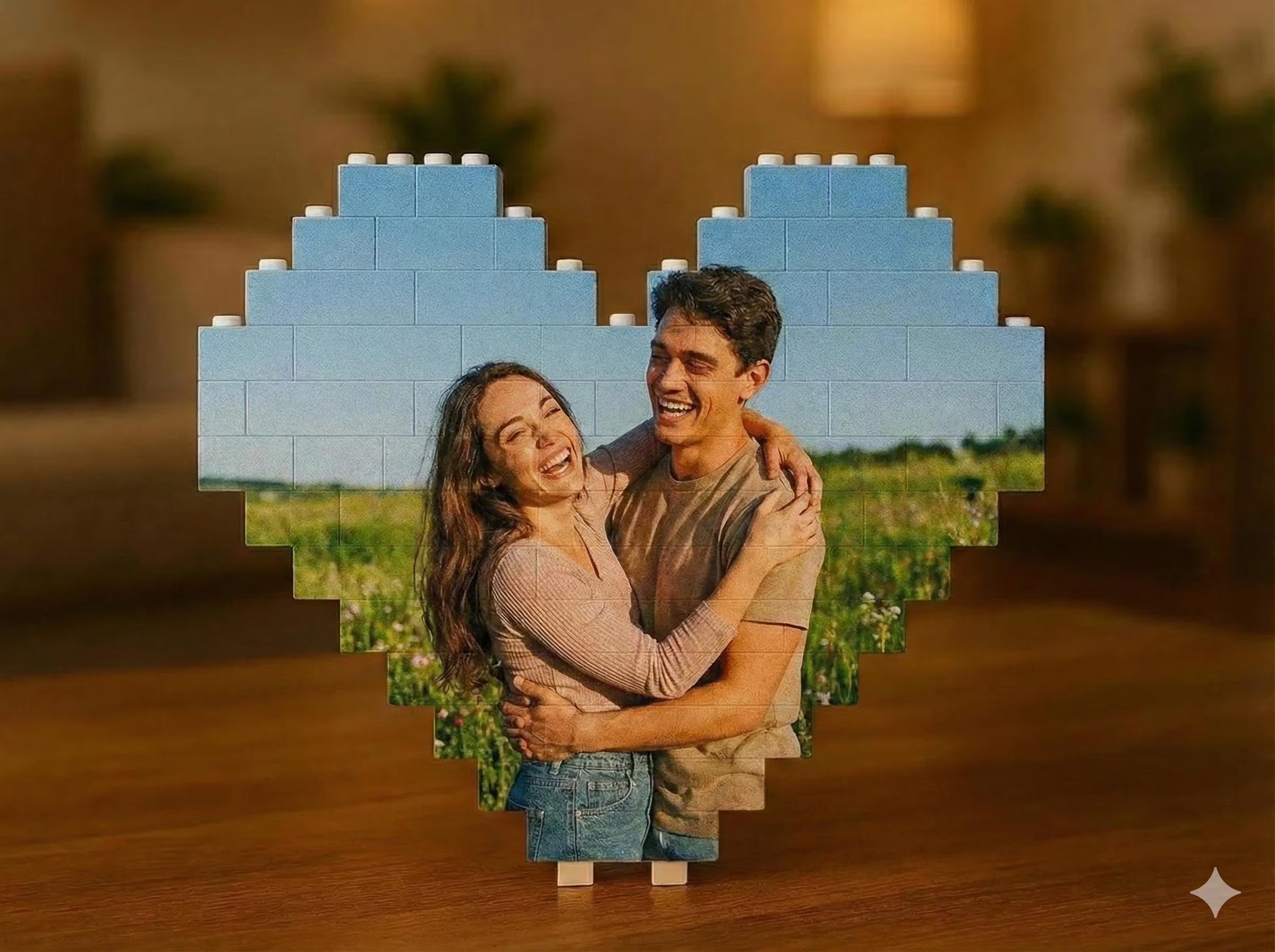 Couple photo building block keepsake