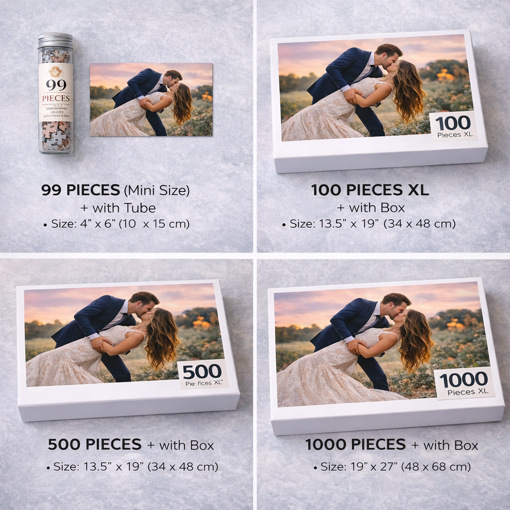 Custom photo jigsaw puzzle size guide