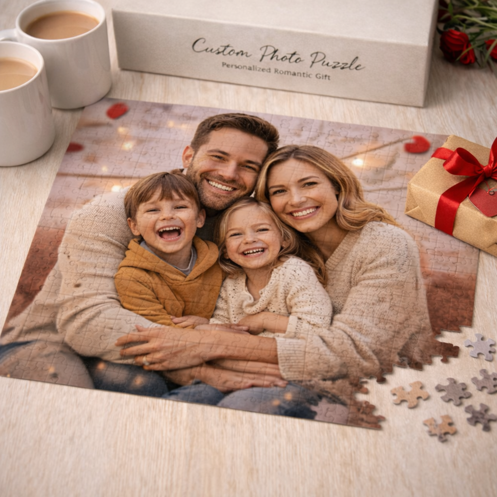 Personalized family photo puzzle product view