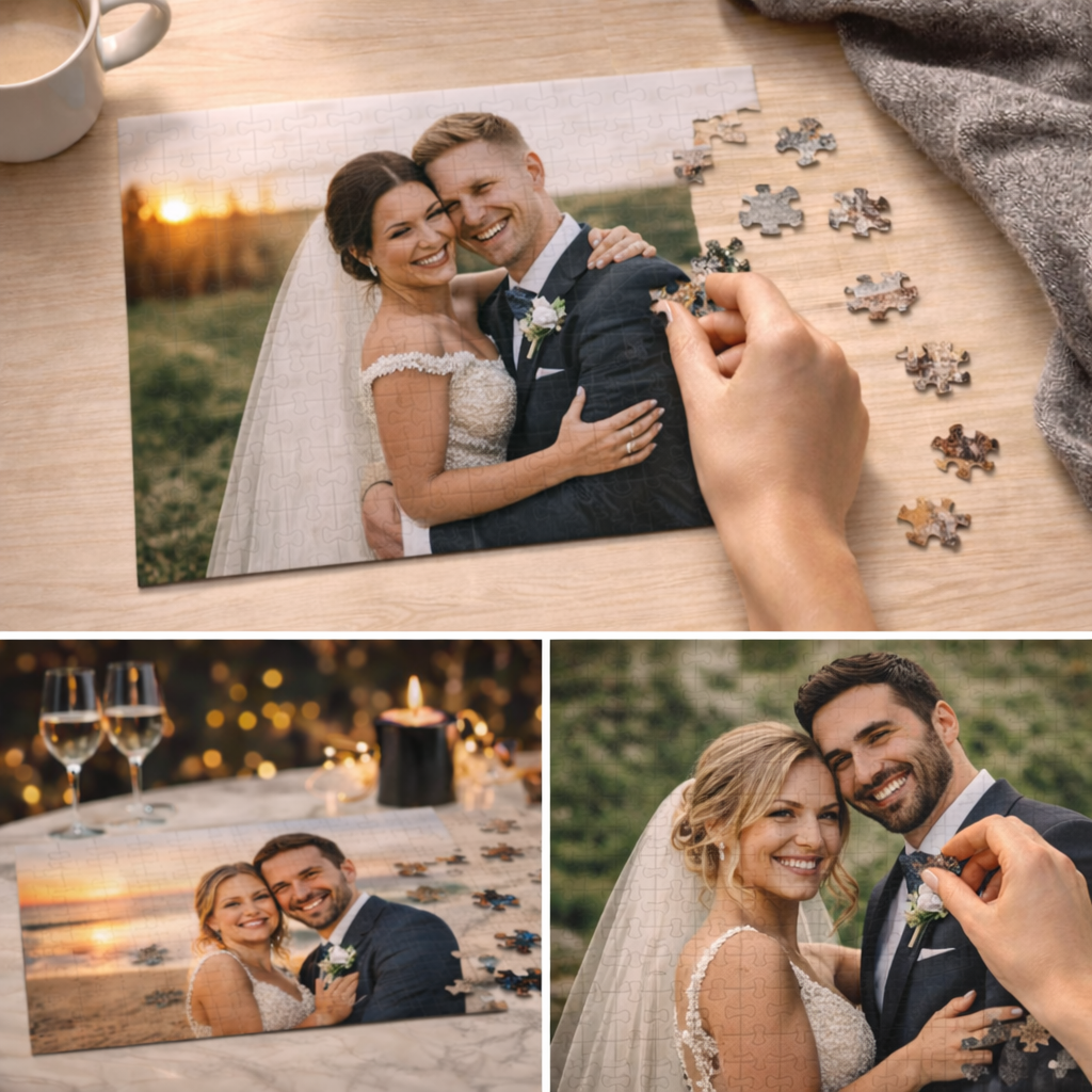 Personalized wedding photo puzzle example