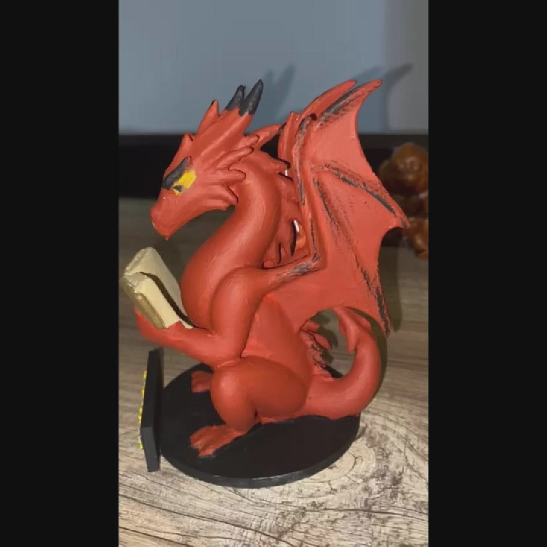 Personalized Reading Dragon Figurine: Fantasy Bookshelf Decor