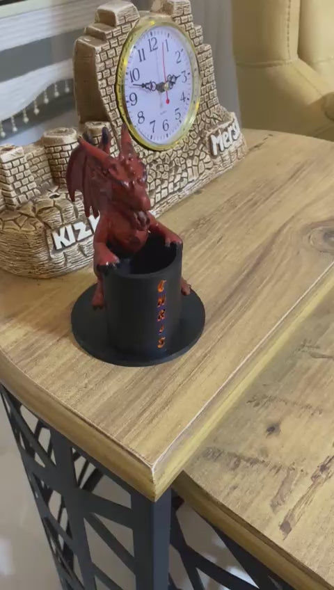 Personalized Dragon Pen Holder: Custom Name 3D Printed Desk Organizer