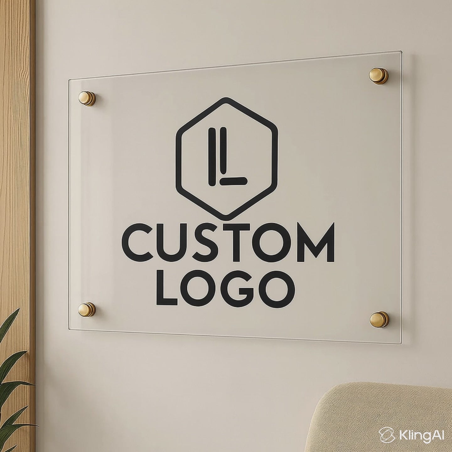 Custom Acrylic Office Sign – Business Logo Wall Plaque